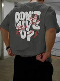 Bold and Stylish: Men's Slogan Printed Short Sleeve T-Shirt