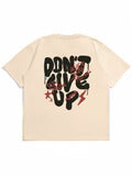 Bold and Stylish: Men's Slogan Printed Short Sleeve T-Shirt
