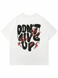 Bold and Stylish: Men's Slogan Printed Short Sleeve T-Shirt