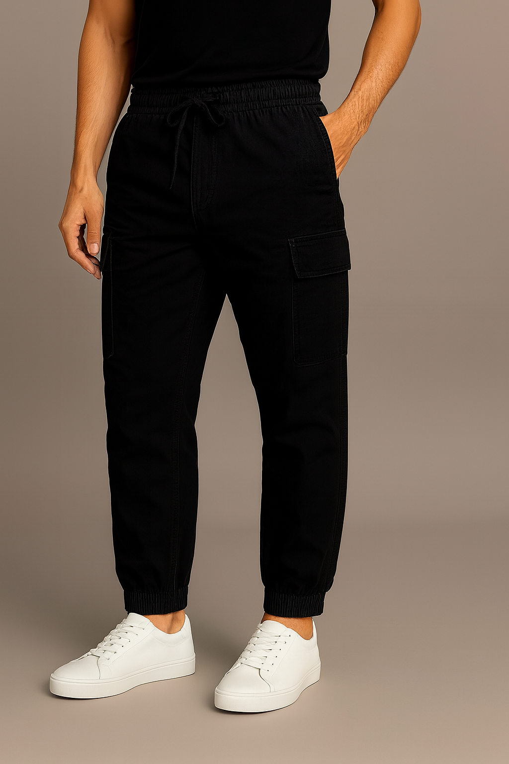 BLACK CARGO PANTS