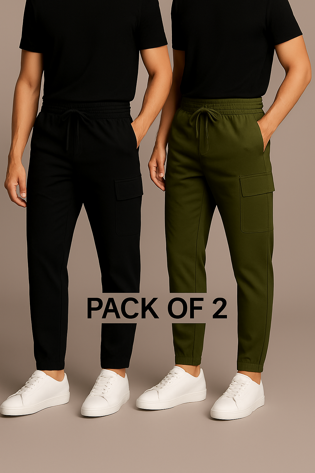 Straight Fit Pack of 2 Cargo Pant
