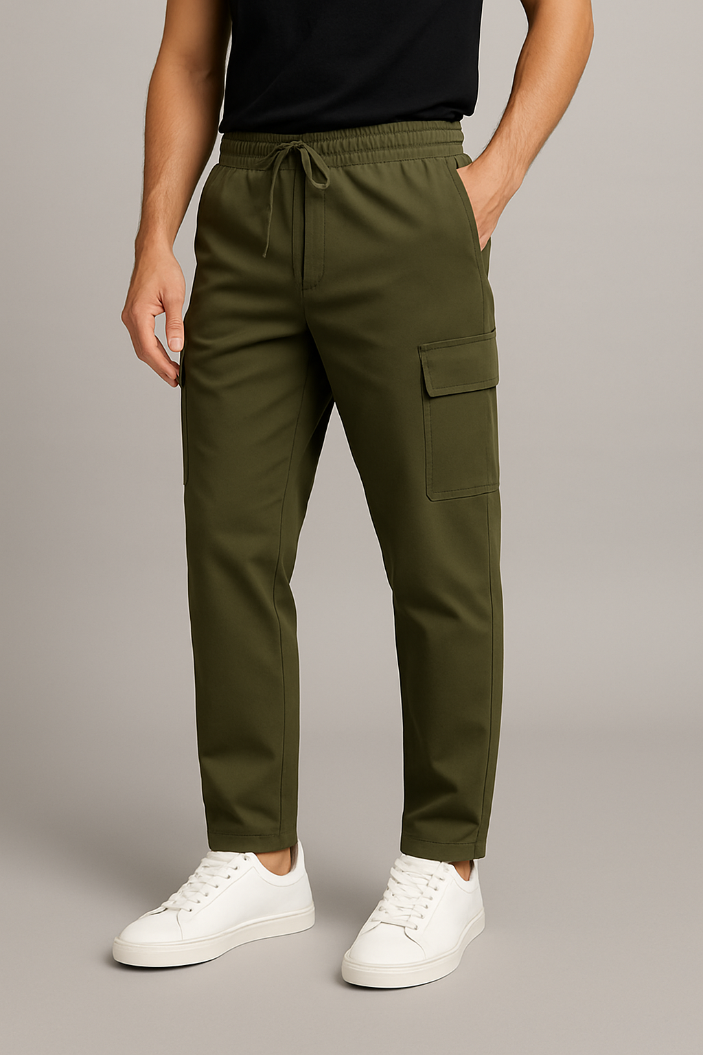 Straight Fit Olive Cargo Pant