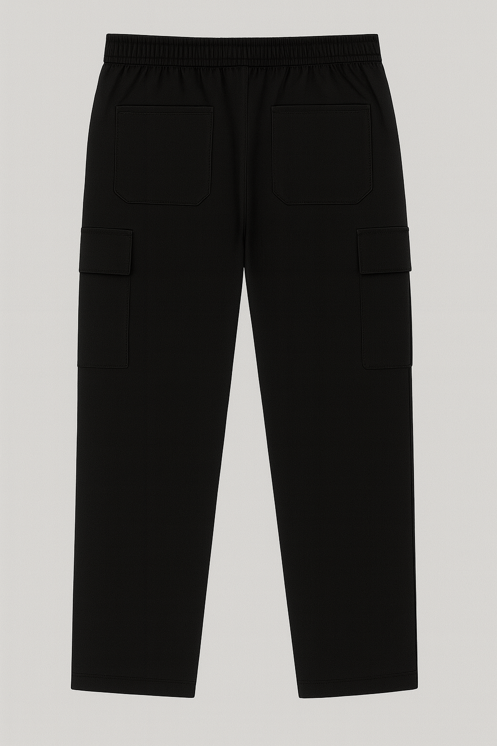 Straight Fit Black Cargo Pant